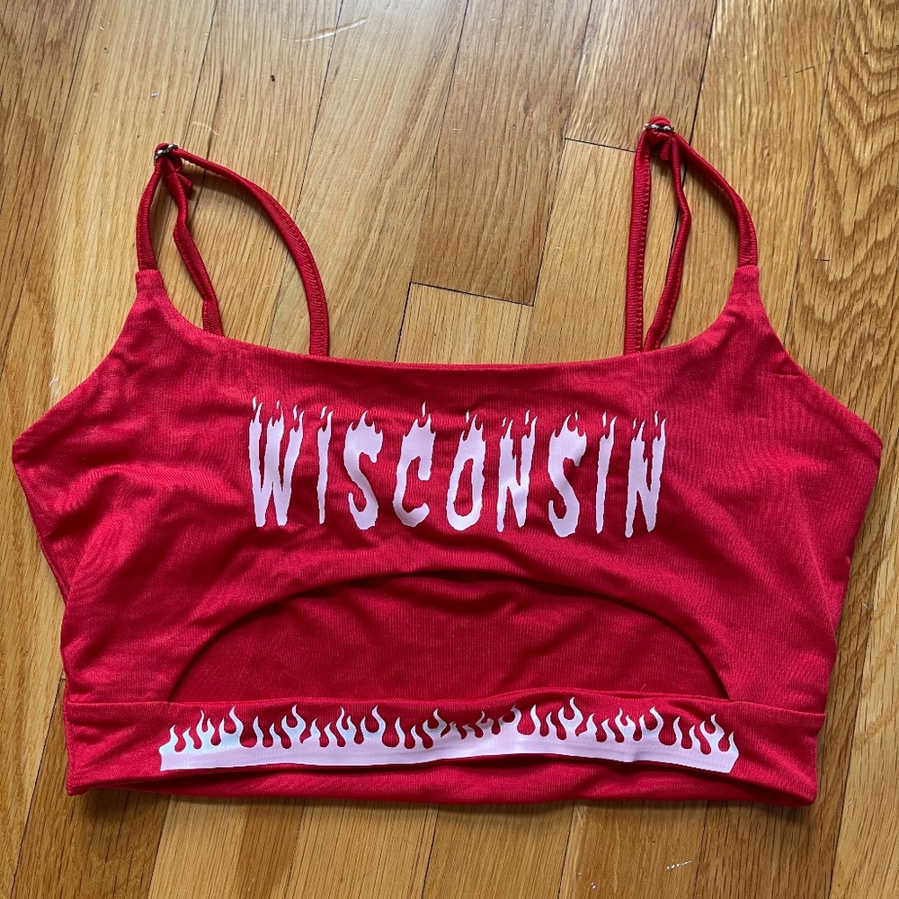 Wisconsin cut out bra top